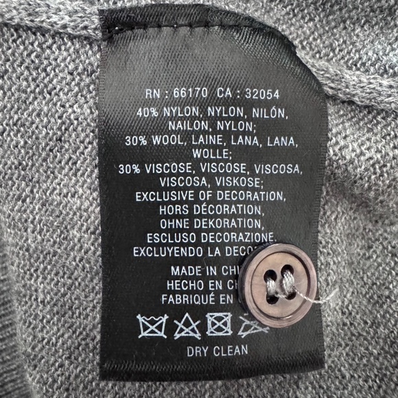 Anthropologie Trimmings Wool Blend Grey Sweater with Bows Size Medium - Picture 7 of 9